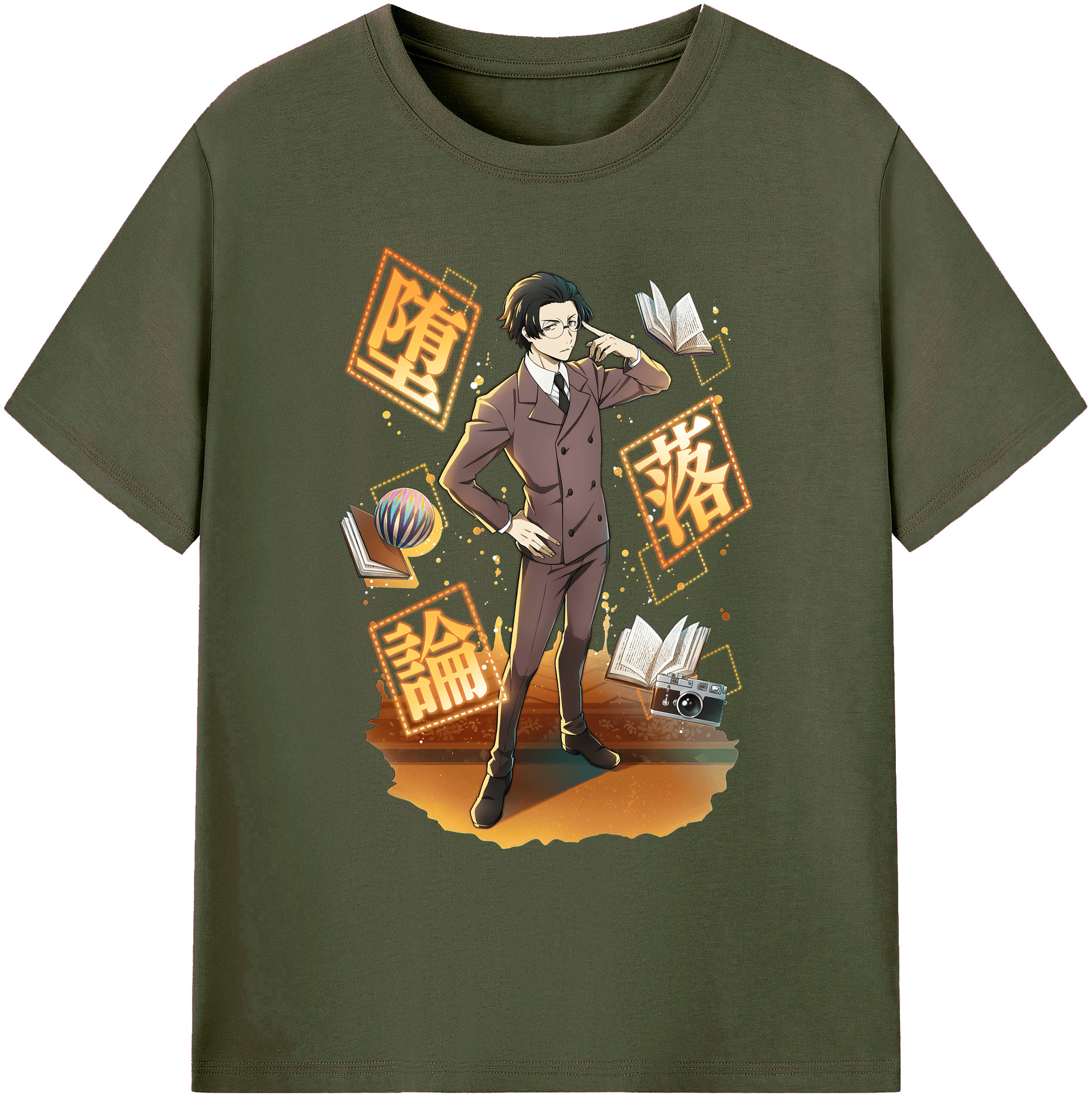 （画像用） 文豪ストレイドッグス Bungo Stray Dogs 綿100％ メンズ半袖Tシャツ｜肌触りやわらか＆通気性